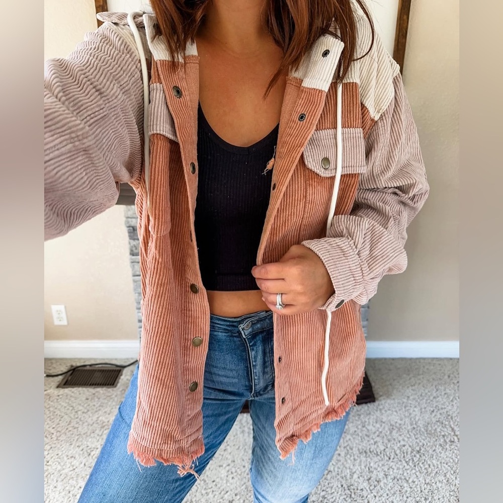 NWOT Hooded Corduroy Jacket
